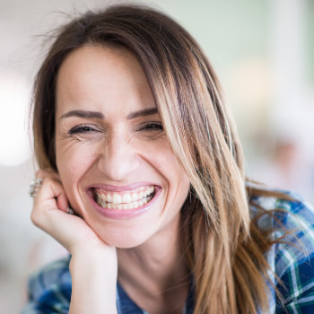 happy laughing woman