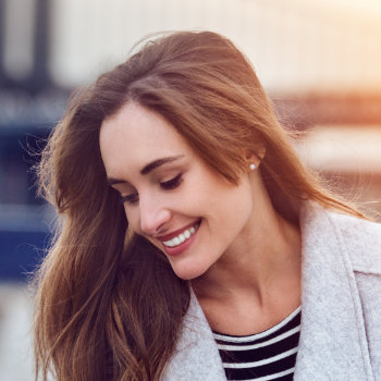 joyful elegant woman with beautiful healthy smile